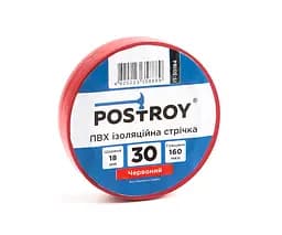 Ізоляційна стрічка ПВХ Postroy червона 30 м (IT-30184)