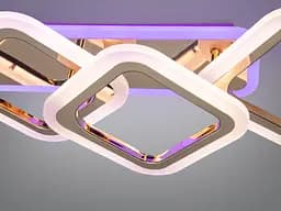 Люстра стельова LED Diasha HA8160/2+2G, 60W, 3200K-6500K, золото, геометричний дизайн для дому - мініатюра 5
