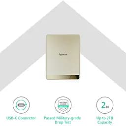 Накопичувач зовнішній SSD 512GB Apacer AS724 Cream (AP512GAS724C-1) - мініатюра 2