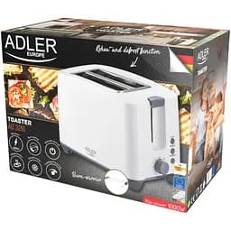 Тостер Adler AD 3216 white 1000Вт/2 відділення/7 режимів підсмажування/розморожування/підігрів булок - мініатюра 5