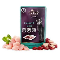 Упаковка паучів для котів із куркою та хиткою Nuevo Adult Pouch 85 г