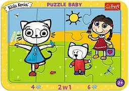 Набір Пазли - (10 елм.) 2в1 рамкові "Кіця-котя"