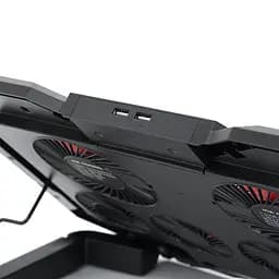 Підставка для ноутбука IceCoorel K9, 10-17", 4*100mm 1400±10% RPM + 4*70mm 2500±10%RPM, 2xUSB2.0 + підставка для мобільного телефону - мініатюра 3