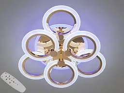 Потолочная люстра светодиодная с пультом, подсветкой, 85W, золото.