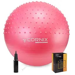 Мяч для фитнеса (фитбол) Cornix 65 см полумассажный Anti-Burst Pink XR-0477