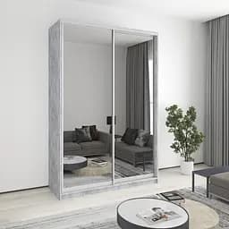 Шкаф-купе двухдверный MebelStar Комбо AL 2 Зеркала 160x60x240 см Бетон (MBS-4197)