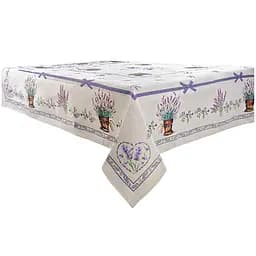 Скатертина Lefard Home Textile Lilac гобеленова 240x140 см лавандова-сіра (716-081)