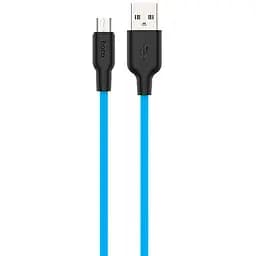 USB Cable Hoco X21 Silicone MicroUSB Black/Blue 1m