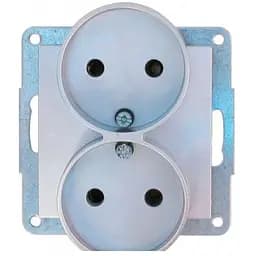 Розетка двойная без рамки Brille Fiorena 22032609 металлик (134188)