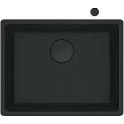 Кухонна мийка Franke Maris, фраграніт, прямокутник, без крил, 553х433х200мм, чаша - 1, MRG 110-52, чорний матовий (+вентиль)