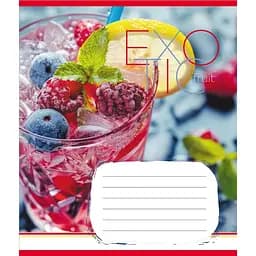 Зошит загальний "Екзотичні фрукти" Leader 048-590098K-1 в клітинку, 48 аркушів