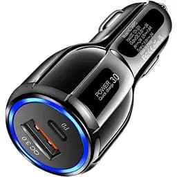 Автомобільний зарядний пристрій No Brand CWa USB - Type-C QC 3.0 Black (Н051037)