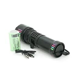 Ліхтар пошуковий BP-W503 LED PM60, 5 режимів, індикація заряду, живлення від 3*18650, IP65, кабель USB, 230х130х70мм, 0,850кг, Black, BOX - мініатюра 3