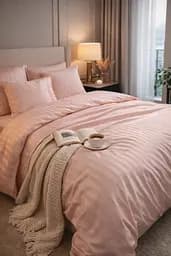Комплект постельного белья евро 200х220 сатин пудровый TC303376208