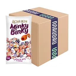 Цукерки ірис Roshen Minky Binky з желейною начинкою 1 кг