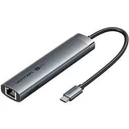 Док-станція USB3.2 Type-C - HDMI/USB 3.0x2/RJ45/PD 100W Hub 6-in-1 Vention (TGNHB)
