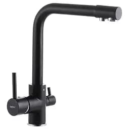 Змішувач для кухні на дві води Zerix LR4055B-3 ZX2645 Чорний матовий