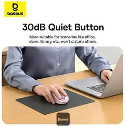 Миша бездротова Baseus F02 Ergonomic Wireless Mouse рожева - мініатюра 6