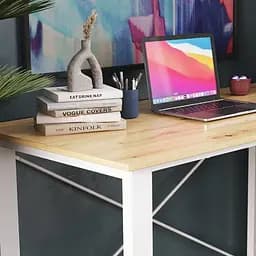 Письмовий стіл Ferrum-decor Драйв 750x1400x700 Білий метал ДСП Дуб Артізан 16 мм (FRD-103211) - мініатюра 2