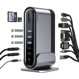 Хаб-концентратор Baseus Working Station Type-C Hub док-станція CAHub-BG0G - мініатюра 3