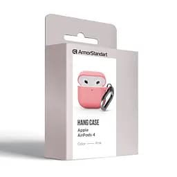 Силіконовий чохол для навушників Apple AirPods 4, Hang Case, рожевий, ультратонкий захисний кейс товщиною 2 мм, захист від подряпин, пилу та ударів, компактний, з карабіном для кріплення, ArmorStandart (ARM81290) - мініатюра 8