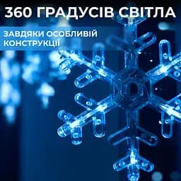 Гірлянда-штора Зірки та сніжинки розмір 3*1 м 12 фігур, синій GarlandoPro 1733062BL - мініатюра 3