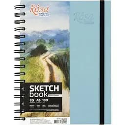 Блокнот на спирали Rosa Studio A5 (14.8х21см) 100г/м2 80л голубой