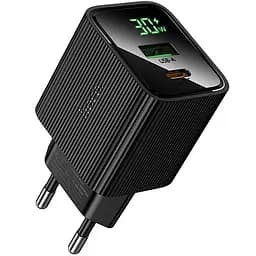 СЗУ Hoco CS84A Excellent with digital display PD30W+QC3.0 (1USB-A/1C) Black