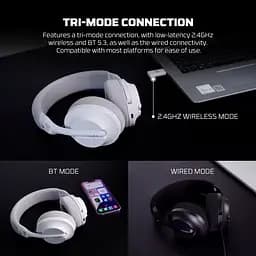Ігрові бездротові навушники FANTECH TAMAGO II WHG04 / Три режими підключення / White - мініатюра 4