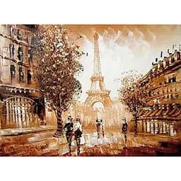 Алмазна мозаїка картини за номерами зі стразами на підрамнику, з принт. рамою "Париж, Париж..." 40*50 см