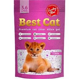 Силікагелевий наповнювач для котячого туалету Best Cat Pink Flower 3.6 л (SGL006)