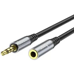 AUX кабель Hoco UPA20 подовжувач Jack 3.5 to Jack 3.5 F 2 м сріблястий