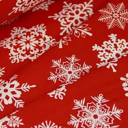 Простирадло Cosas на резинці 90х200х25 winter cs1, червоний (SnowflakesWhiteRed_90x200x25) - мініатюра 5