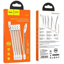 Дата кабель Hoco U103 Magnetic Absorption USB to Lightning (1m) White - мініатюра 5