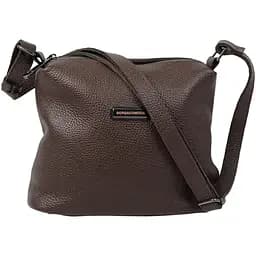 Женская кожаная сумка Borsacomoda на плечо темно-коричневая sum0028716