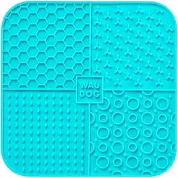 Миска-килимок для собак та котів Waudog Silicone для злизування 190х190х10 мм блакитний