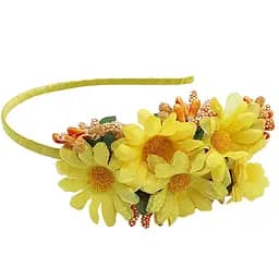 Обруч для волосся "Букет ромашок" La-beauty 0206-327-2 жовтий