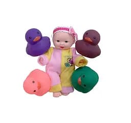 Пупс каченятами YD 181, 4 пискавки, в сітці (6985536240837)