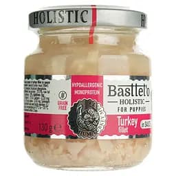 Вологий корм для цуценят Basttet'o Holistic шматочки філе індички в соусі 130 г - мініатюра 4