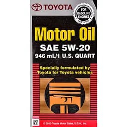 Моторне мастило Toyota Motor Oil 5W-20 1qt 946 мл (00279-1QT20) - мініатюра 3