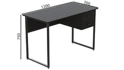 Комп'ютерний стіл Таккота 76x120x70 чорний ДСП Сосна Кембра 32мм FRD-101953 - мініатюра 3