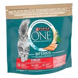 Сухий корм для дорослих стерилізованих котів Purina One Sterilcat Bifensis з високим вмістом лосося 1.4 кг