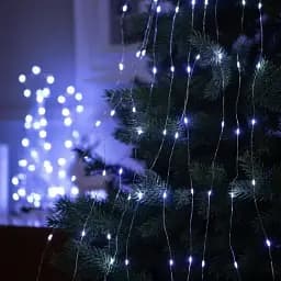 Гирлянда светодиодная Конский хвост 2 м 10 нитей 200 LED от сети 8 режимов Холодный белый