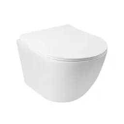 Унитаз подвесной Qtap Jay безободковый с сидением Slim Soft Close QT07335176W, Белый