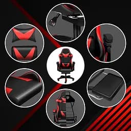 Крісло геймерське PLAYER з підставкою для ніг Red/Black - мініатюра 3