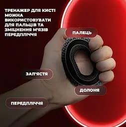 Еспандер кістьовий PowerPlay силіконовий PP-4333 Hand Grip Hard 30 кг Чорний (PP_4333_Black_30kg) - мініатюра 3