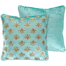 Подушка Lefard с вышивкой 50х50 см мятная с золотим