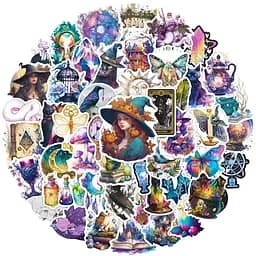 Стикерпак GeekLand Розовые ведьмы 50 штук