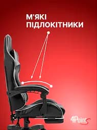 Крісло геймерське 4Points DL з підставкою для ніг Сіре - мініатюра 6