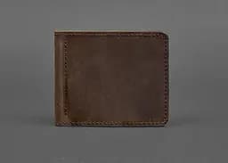 Мужской кожаный портмоне темно-коричневый 1.0 зажим для денег